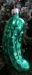 Large Shiny Pickle Ornament by Old German Christmas