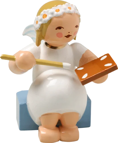 Marguerite Angel with Gingerbread Wooden Figurine by Wendt und Kuhn