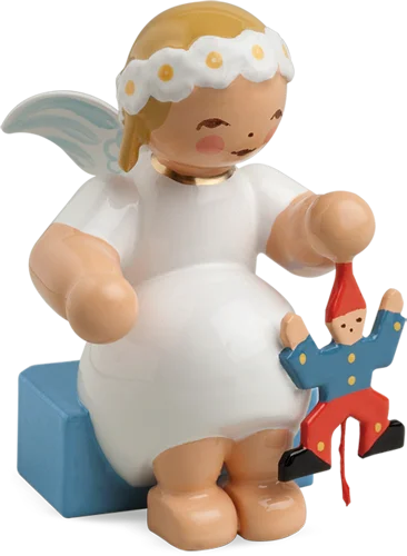 Marguerite Angel with Jumping Jack Wooden Figurine by Wendt und Kuhn