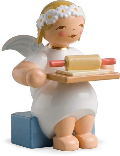 Marguerite Angel with Rolling Pin Wooden Figurine by Wendt und Kuhn