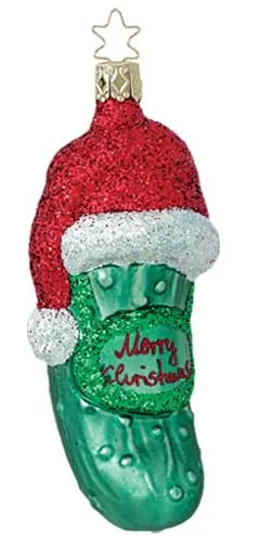 Merry Christmas Pickle Ornament by Inge Glas of Germany