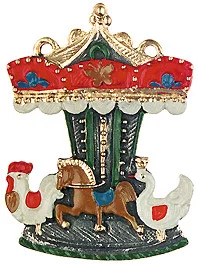 Merry-Go-Round, Painted on One Side Pewter Ornament by Kuehn Pewter