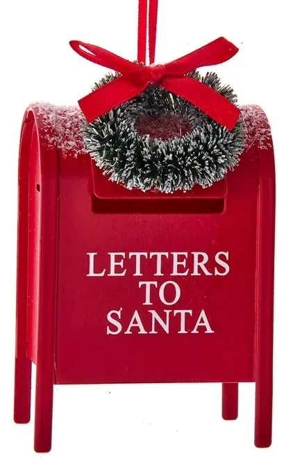 3.5" Metal Santa Mailbox Ornament