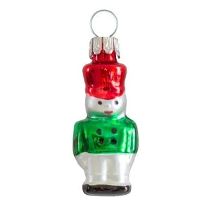 Mini Nutcracker Ornament, green by Glas Bartholmes