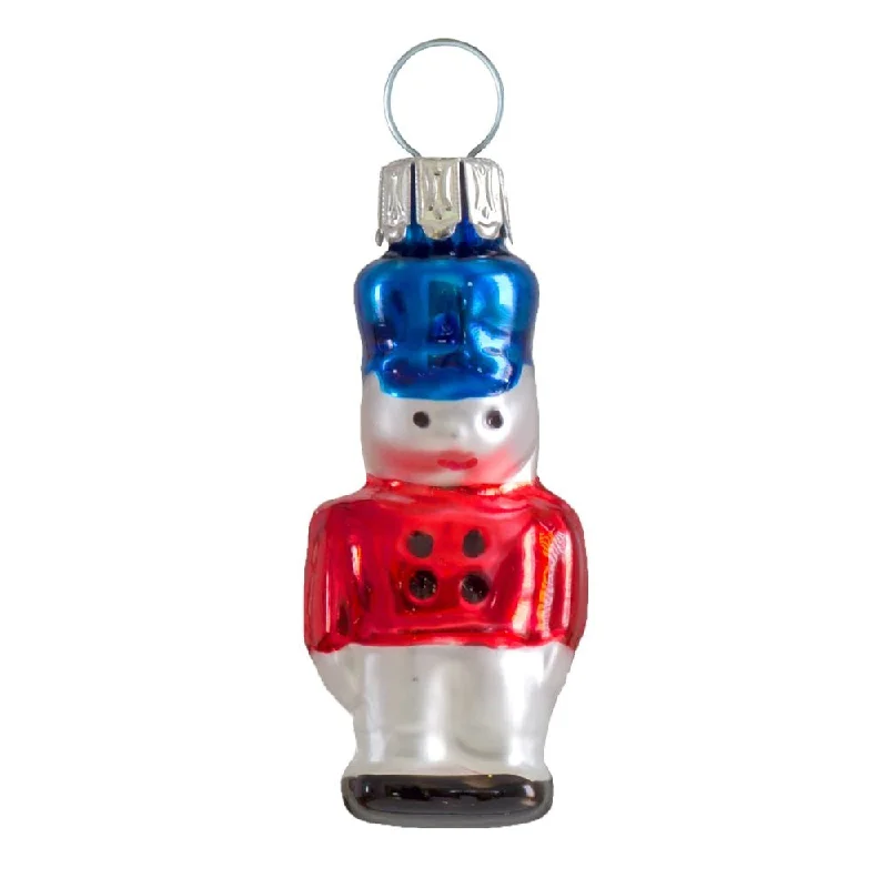 Mini Nutcracker Ornament, red by Glas Bartholmes