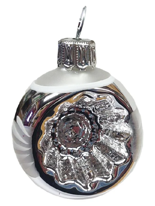 Mini Silver and White Reflector Ornament by Glas Bartholmes