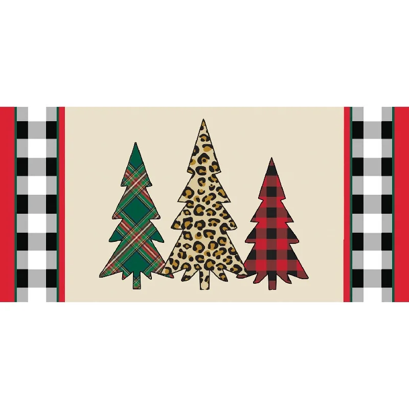 Mixed Print Christmas Trees Sassafras Switch Mat