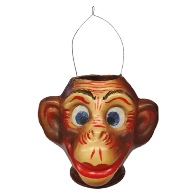 Monkey Head Pressed Paper and Cardboard Figurine by Nostalgie-Christbaumschmuck UG