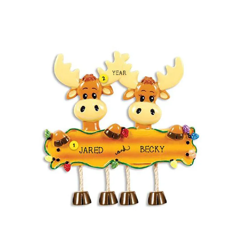 Personalized Moose Couple Ornament