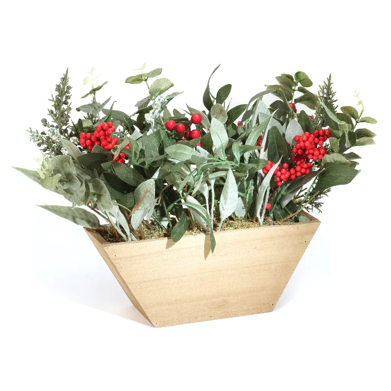 22 in. Christmas Eucalyptus and Berry Arrangement