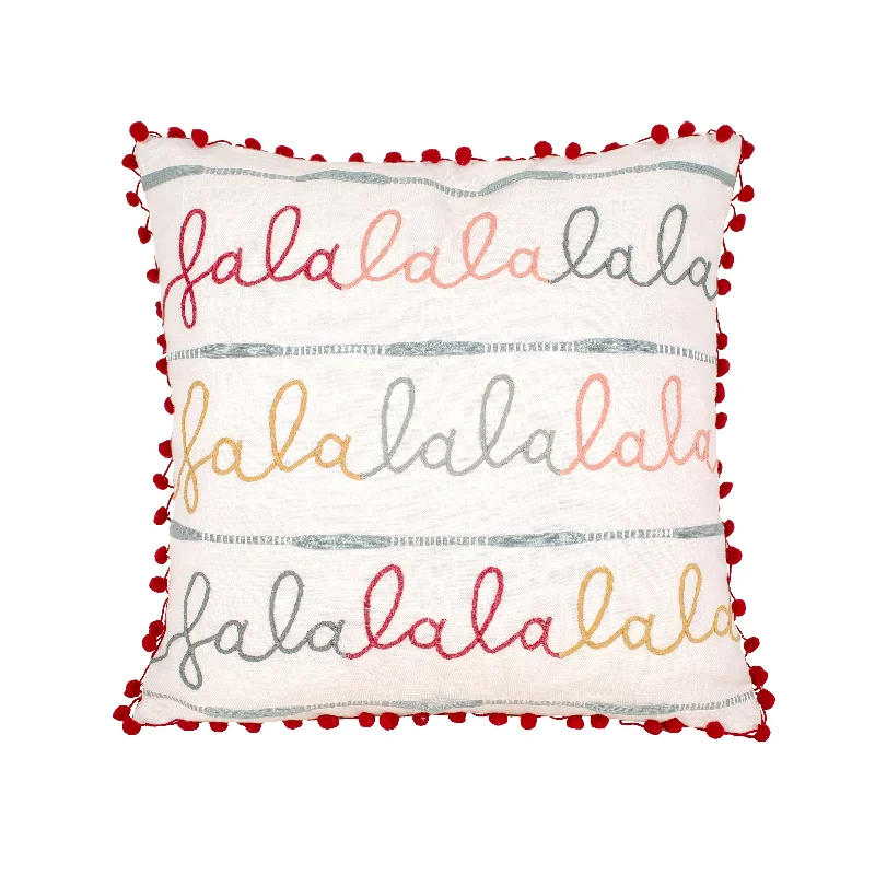 18 in. by 18 in. HGTV Falala Embroidered Pillow