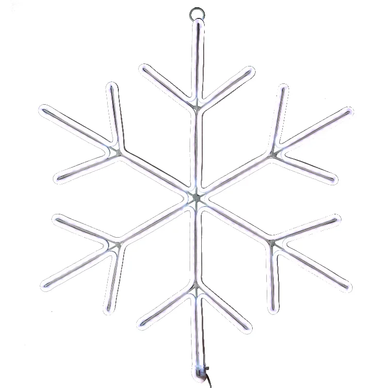 16 in. Neon Styled Snow Flake Decoration with White LED Lights