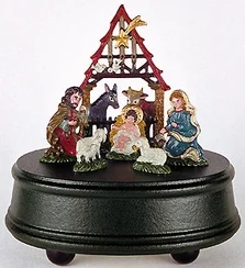 Nativity with Barn AnimalsPewter Music Box by Kuehn Pewter