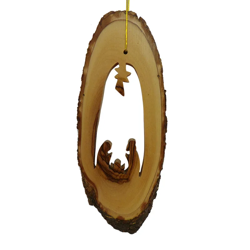 Natural-Cut Nativity Ornament