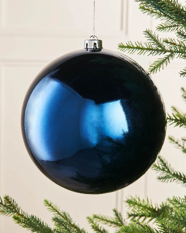 Navy Blue Large Gloss Shatterproof Bauble, 20 cm