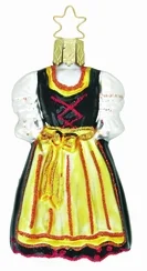 Oktoberfest Dirndle Ornament by Inge Glas of Germany