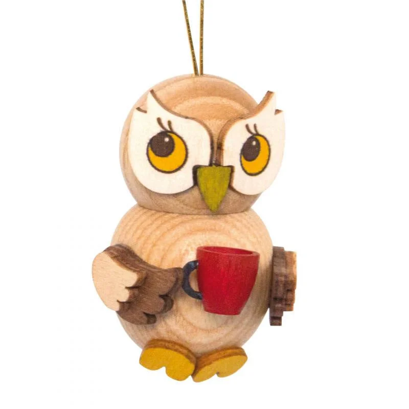 Owl with Cup Ornament by Kuhnert GmbH