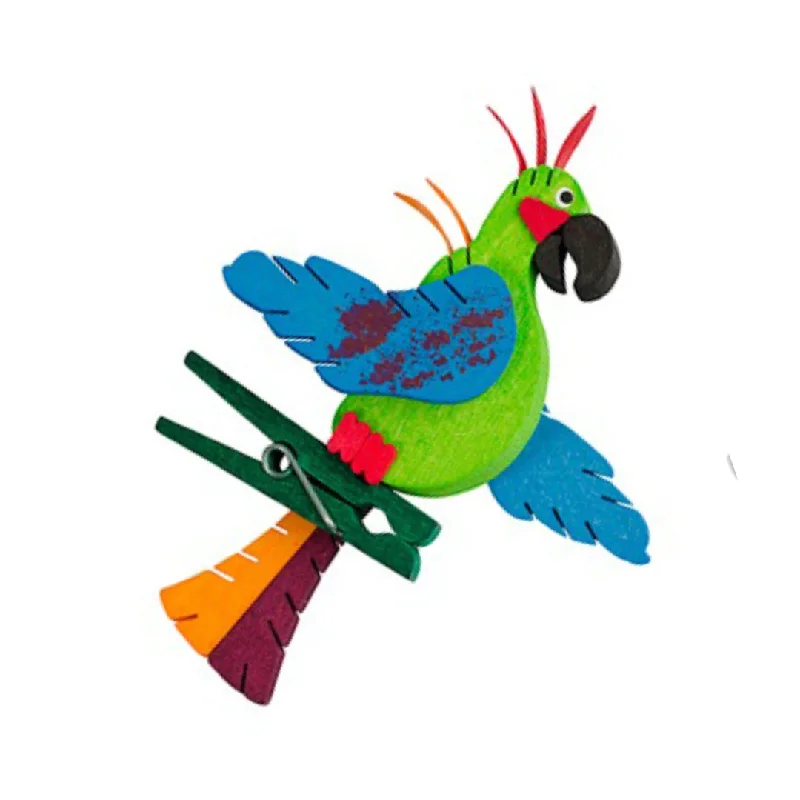 Parrot, Green Ornament by Graupner Holzminiaturen