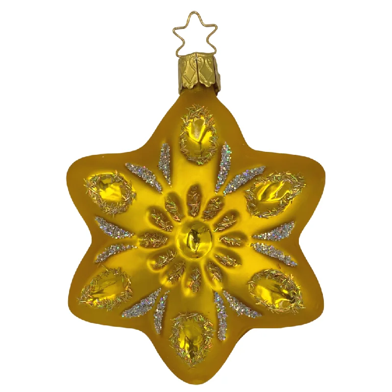 Passion Star Ornament, Gold by Inge Glas of Germany