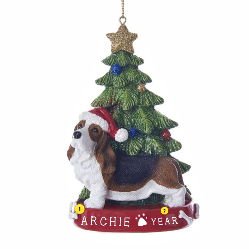 Personalized Basset Hound Dog Ornament