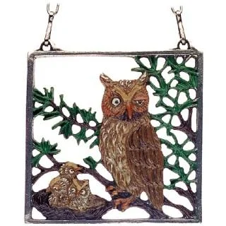 Pewter Picture Owls by Kuehn Pewter