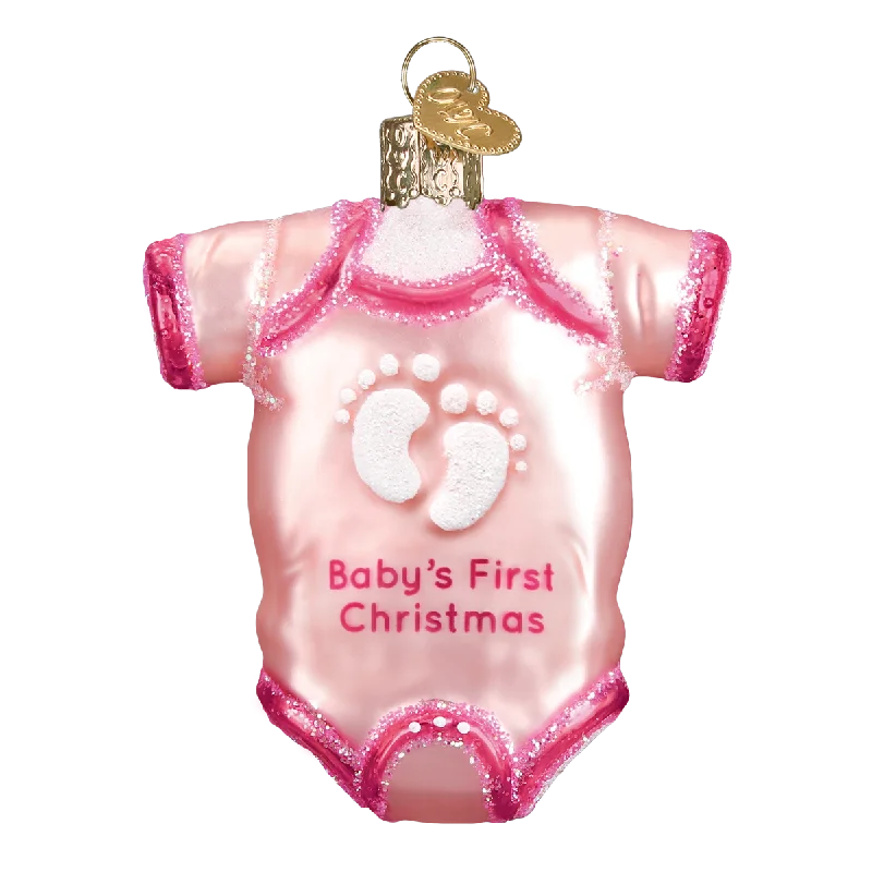 Pink Baby Onesie Ornament - Old World Christmas