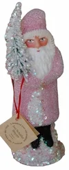 Pink Beaded Coat Paper Mache Candy Container by Ino Schaller