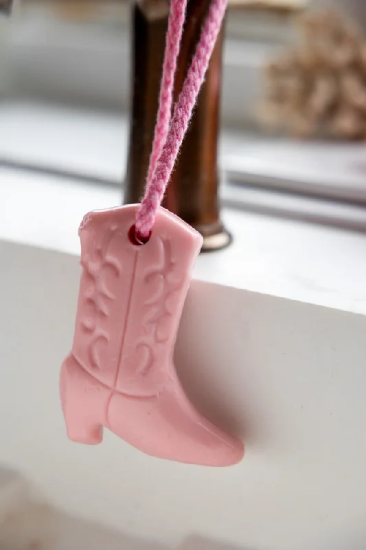 Pink Cowboy Boot Soap On A Rope