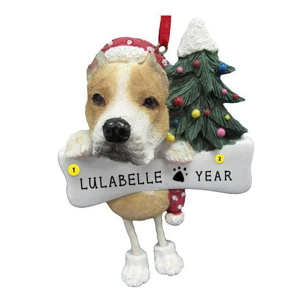 Personalized Pit Bull Dog Ornament