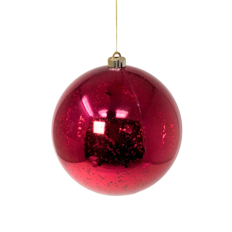 Plastic Mercury Shiny Ball Ornament 8” Burgundy | LC