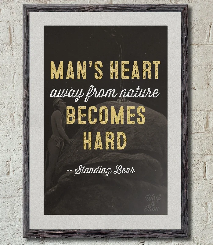 Man's Heart Away from Nature Print