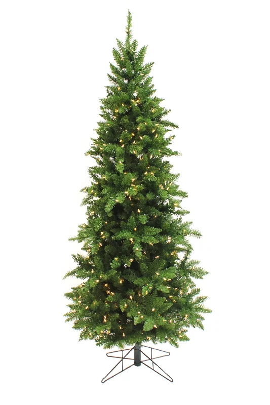 Prelit Slim Pencil Spruce Christmas Tree with Warm White Lights