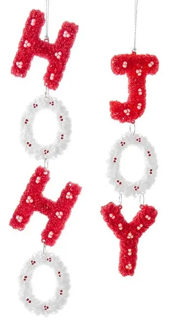 Red and White Beaded Ornament