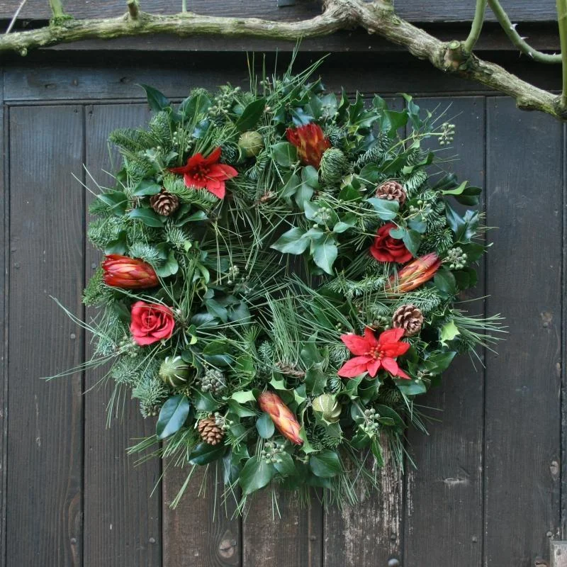 14 inch Red Floral Wreath