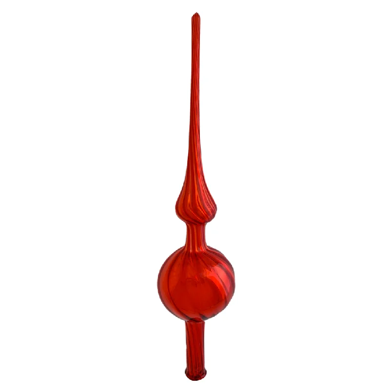 Red Shiny Mercury Glass tree topper