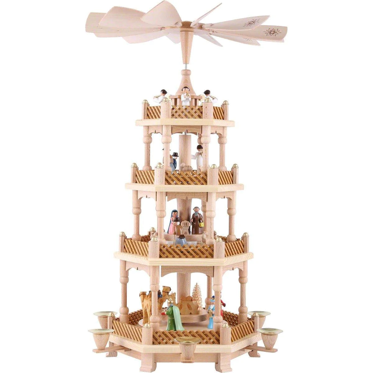 Richard Glaesser Four Tier Nativity Scene Pyramid Christmas Decoration