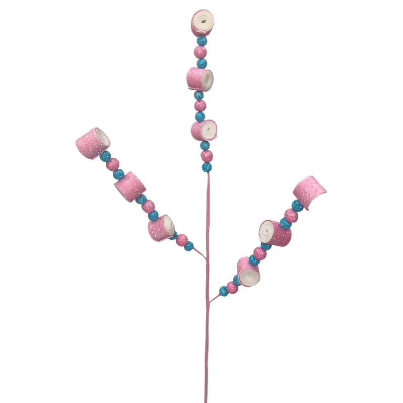 Rolled Candy Felt Spray X 3 Pink/Blue   | YS