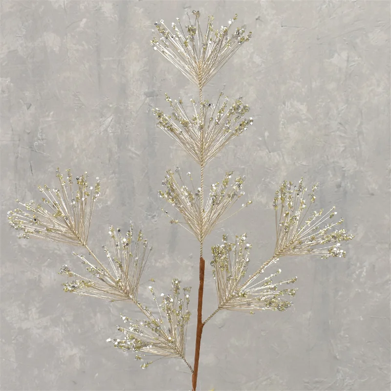 Sequin Firecracker Pine Spray 31" in Champagne | XJC22