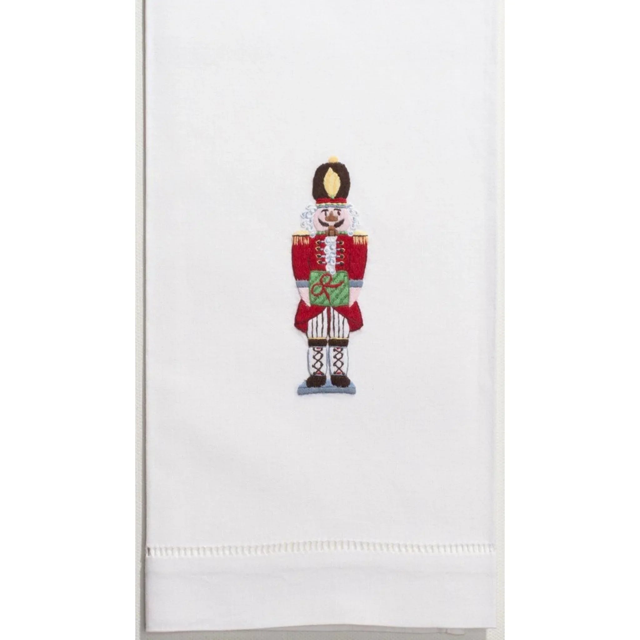 White Cotton Nutcracker Design Christmas Hand Towel