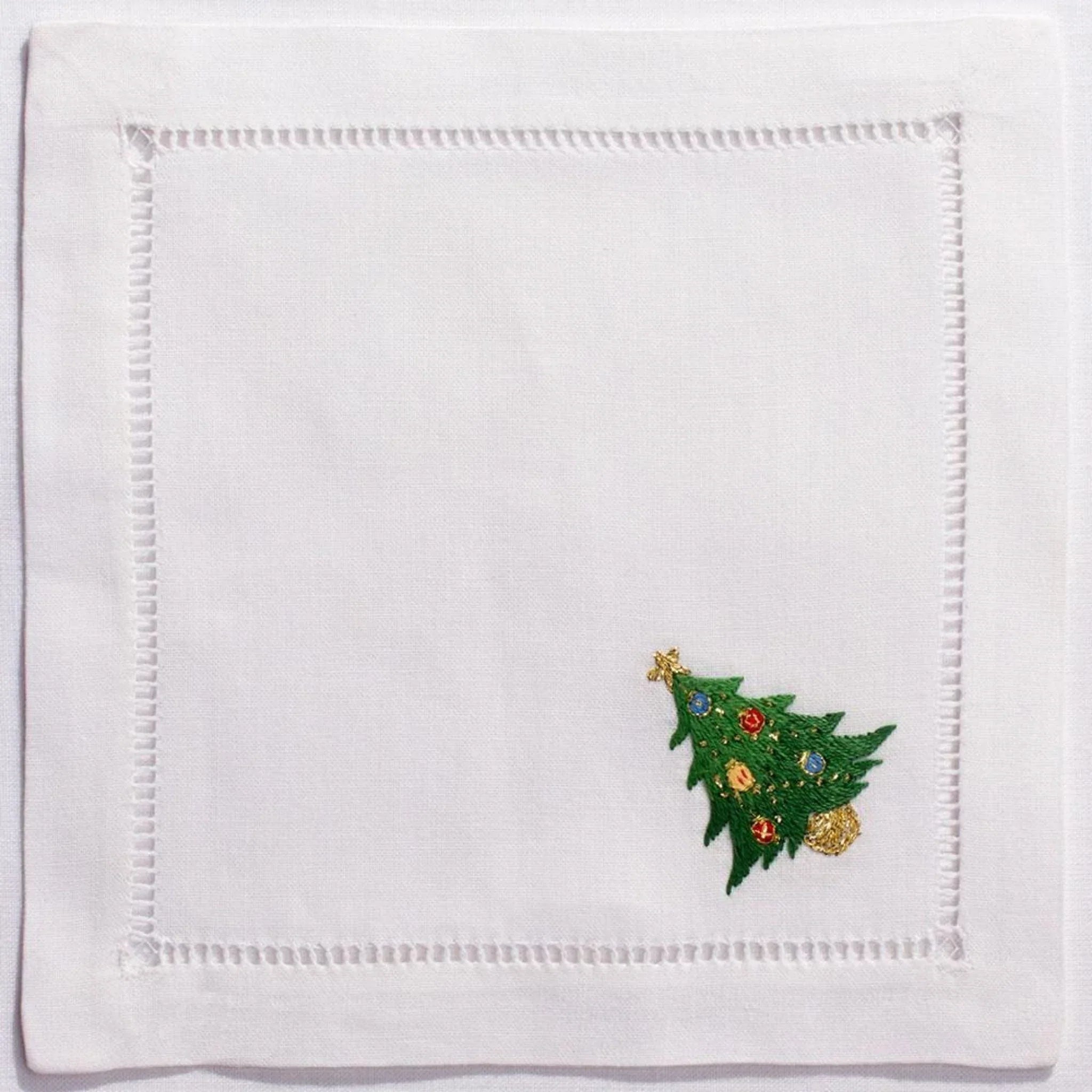 Set of 4 Christmas Tree Cocktail Napkins