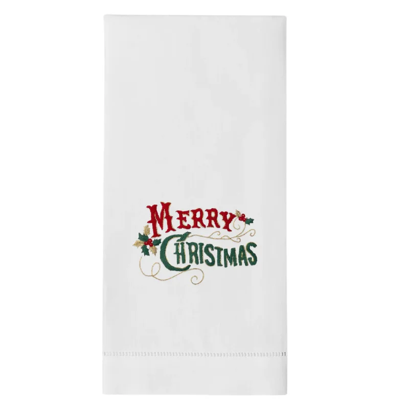 Classic Merry Christmas Hand Towels