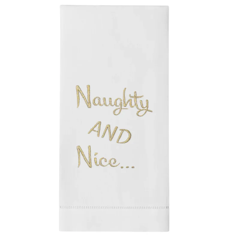 Naughty And Nice Christmas Hand Towels