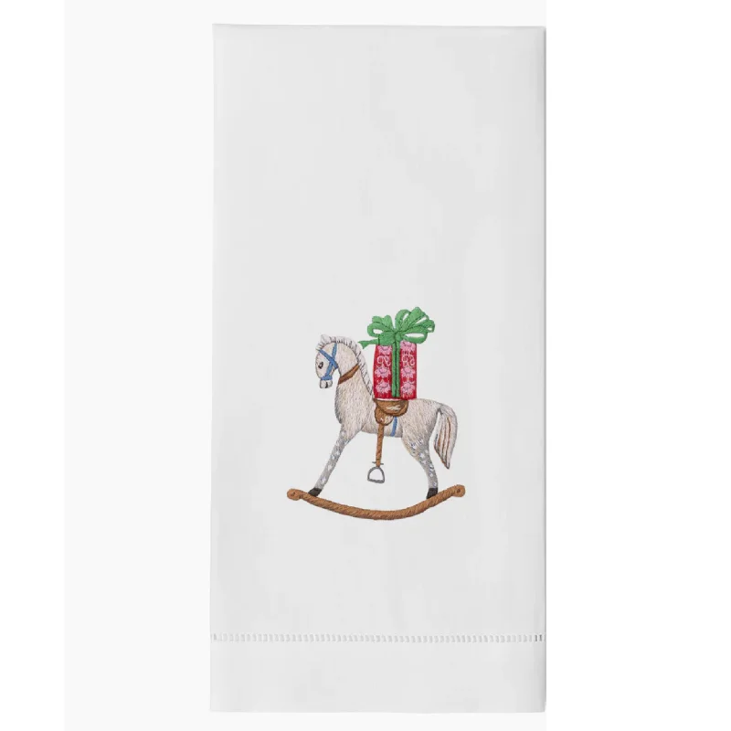 Rocking Horse Christmas Hand Towels