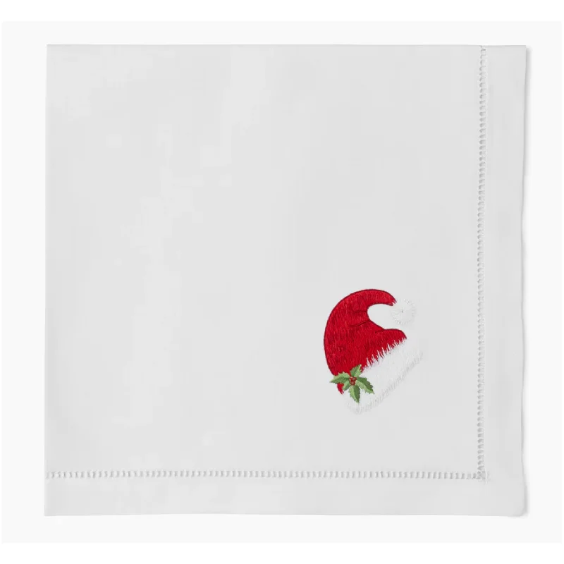 White Cotton Santa Hat Dinner Napkins