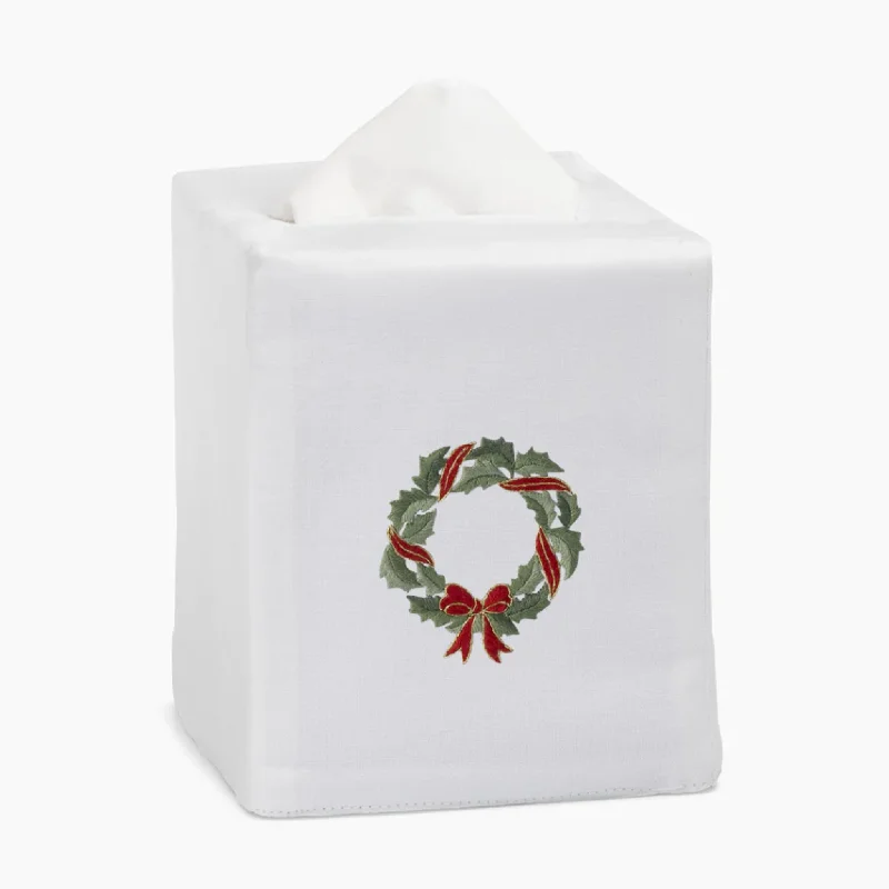 Holiday Wreath Christmas Tissue Box Covers