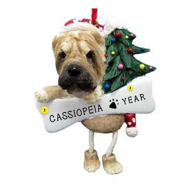 Personalized Sharpei Dog Ornament