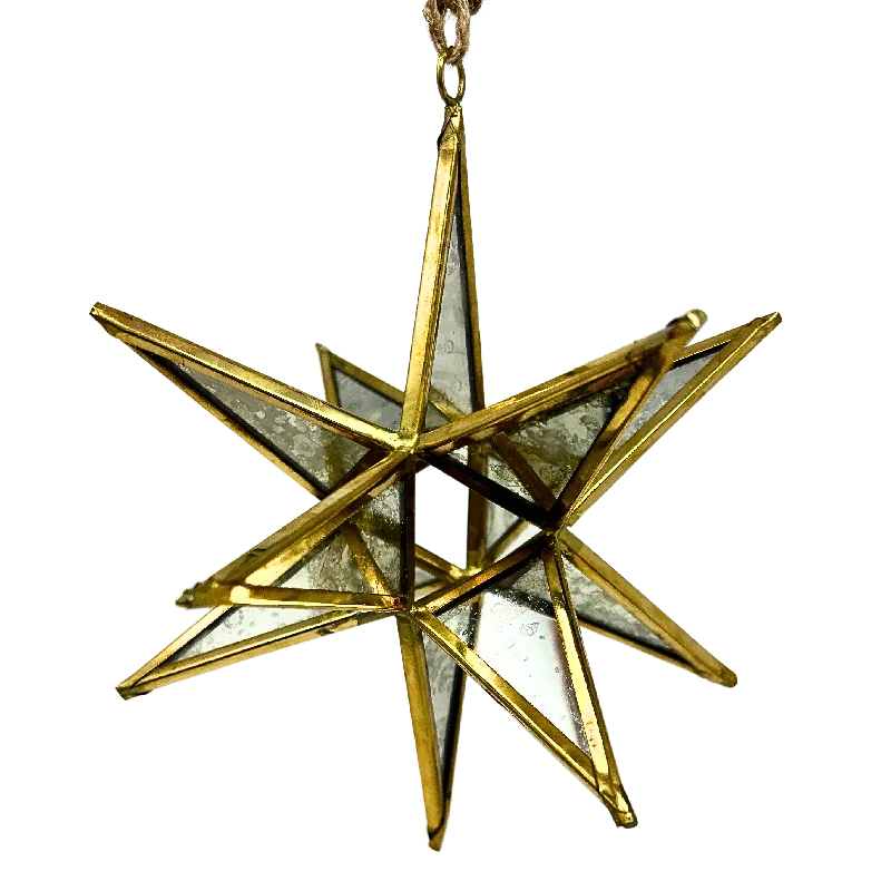 Silver Glass 3D Star Ornament 7”