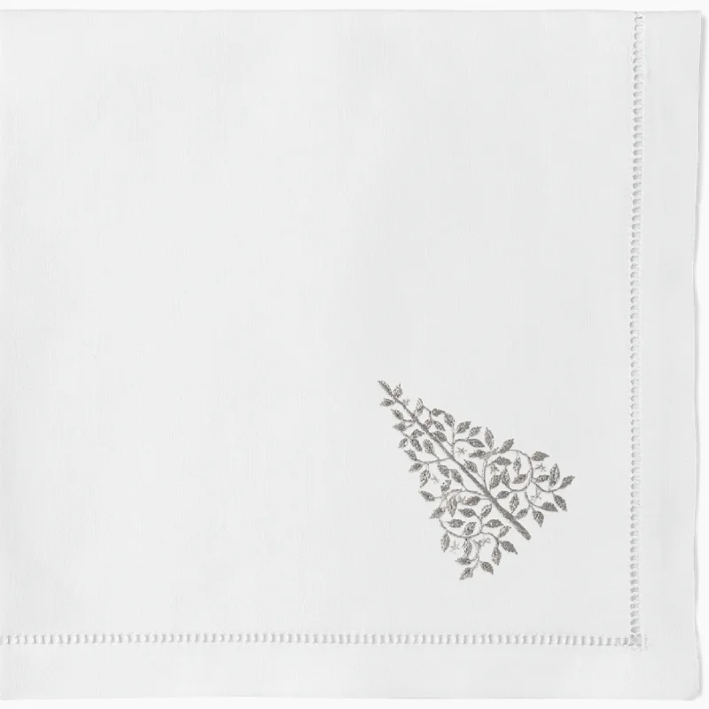 Silver Mod Christmas Tree Dinner Napkin