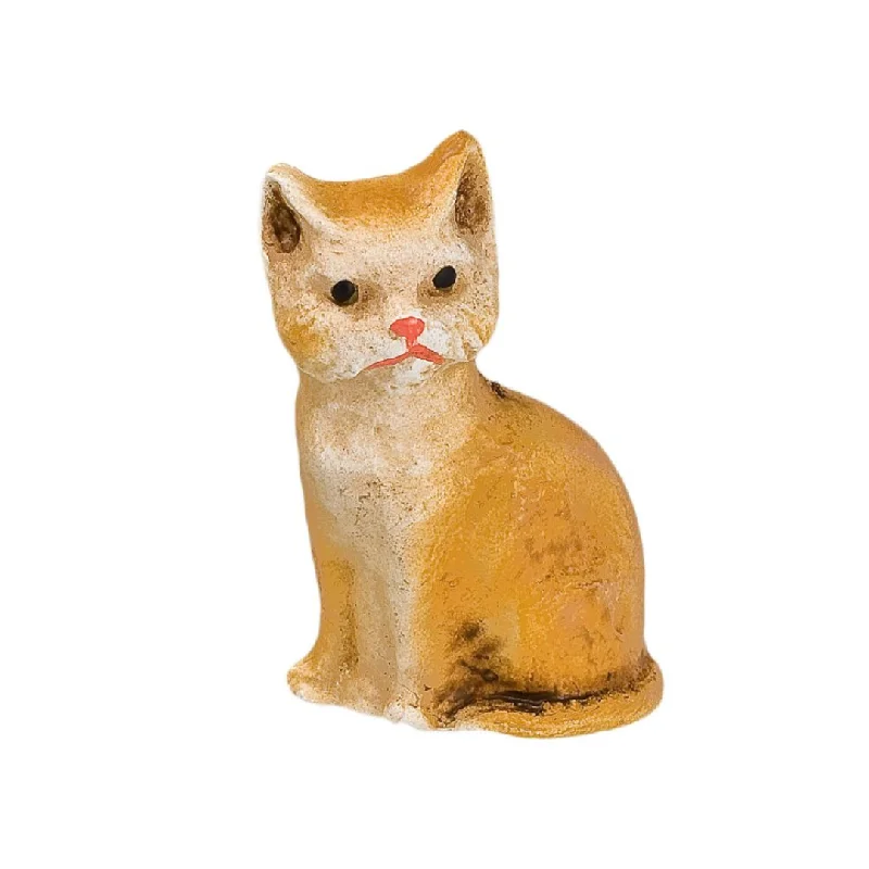 Sitting Brown Cat, 10-11cm scale by Marolin Manufaktur