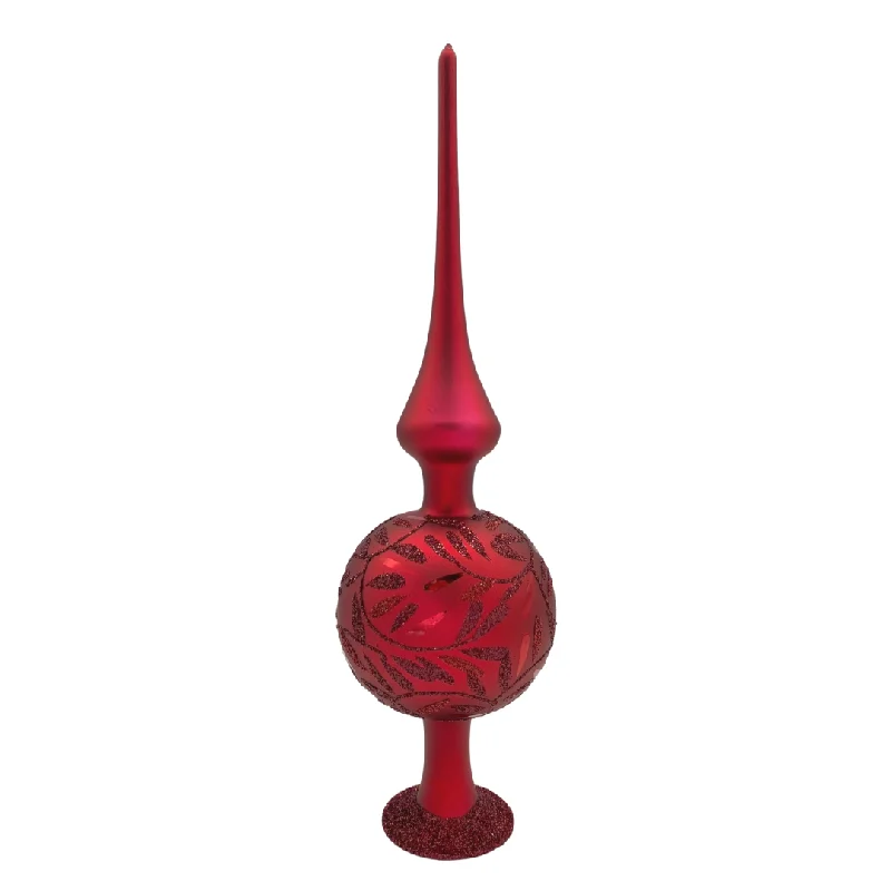 Delights Finial Tree Topper, oxblood matte, 9.9" by Inge Glas of Germany